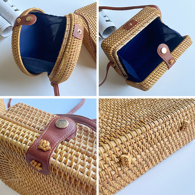 Sac à Main Femme Tissé Élégant avec Bandoulière Résistante 3