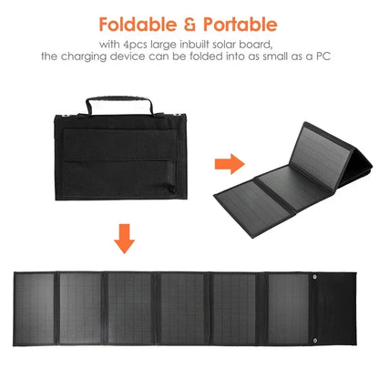 Sac pliable pour panneau solaire portable avec sorties USB et DC pour usage extérieur 3