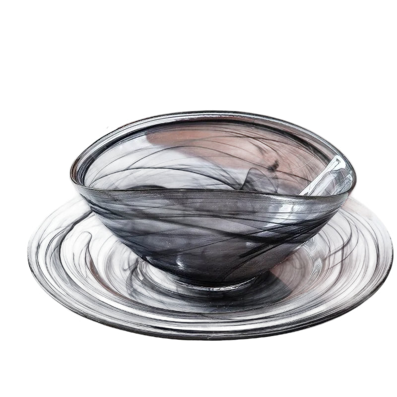 Saladier Verre Design Contemporain Forme Irrégulière - Foivo