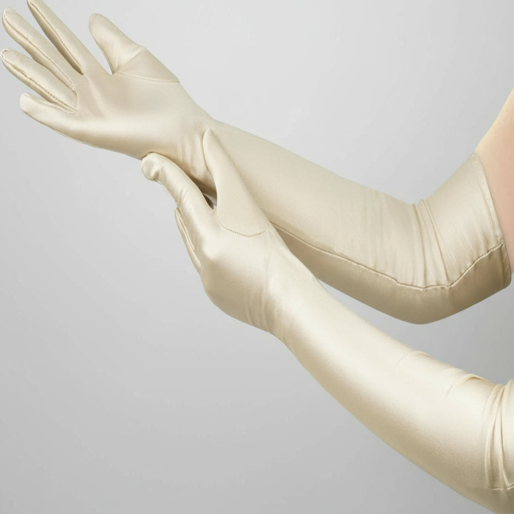 Gants de Soie Élégants pour Femmes Longs au Coude