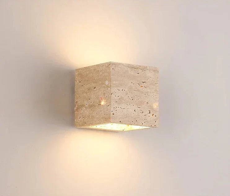 Lampe Murale Design en Pierre Beige | Éclairage LED Bas Consommation