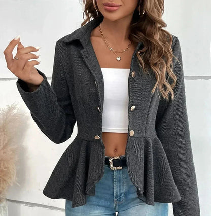 Veste Femme Élégante avec Volants Chic