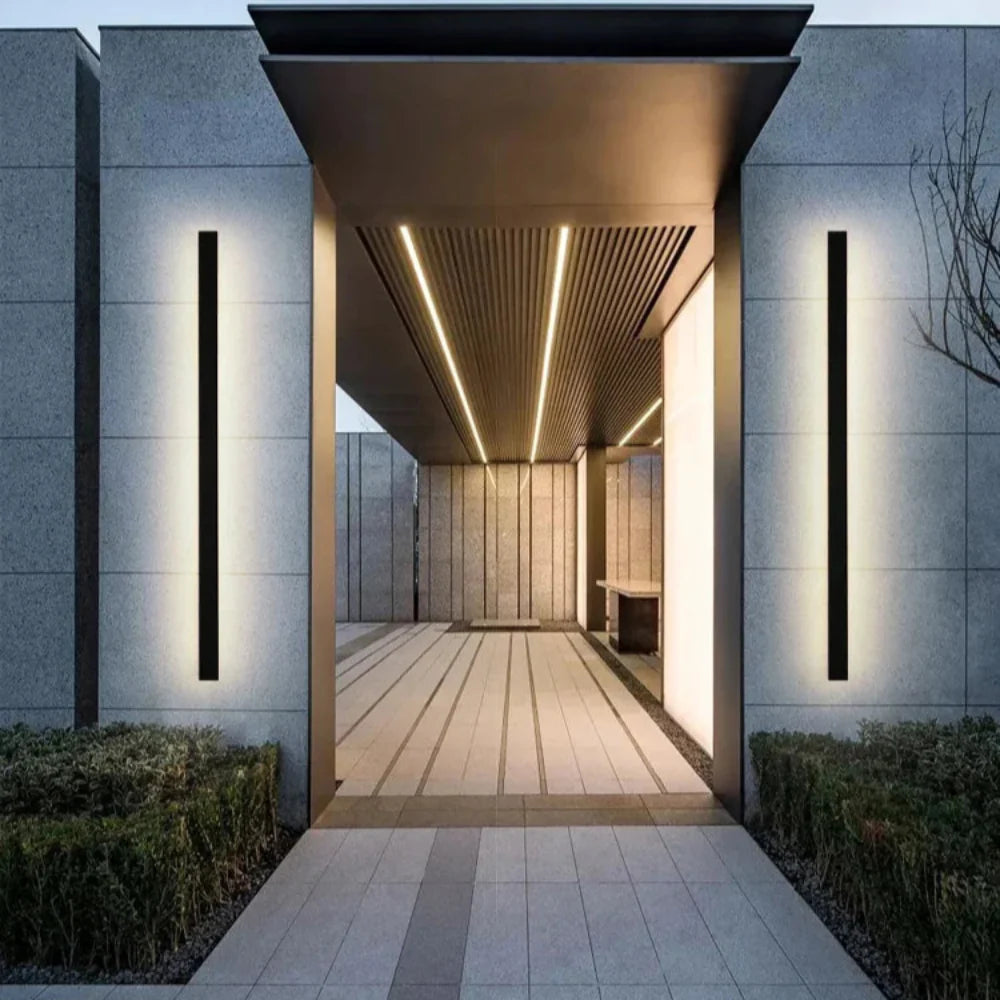 Lampe Murale LED Étanche Moderne Noire