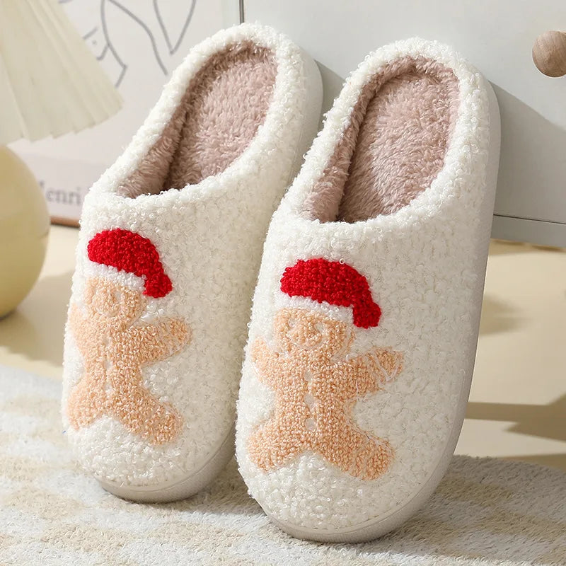 Chaussons douillets femme broderies de Noël