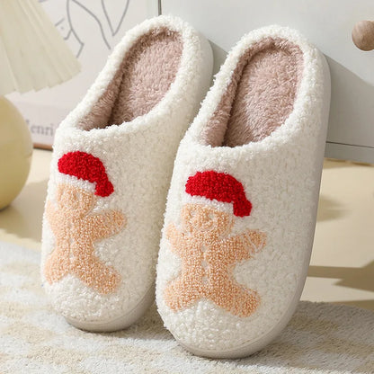 Chaussons douillets femme broderies de Noël