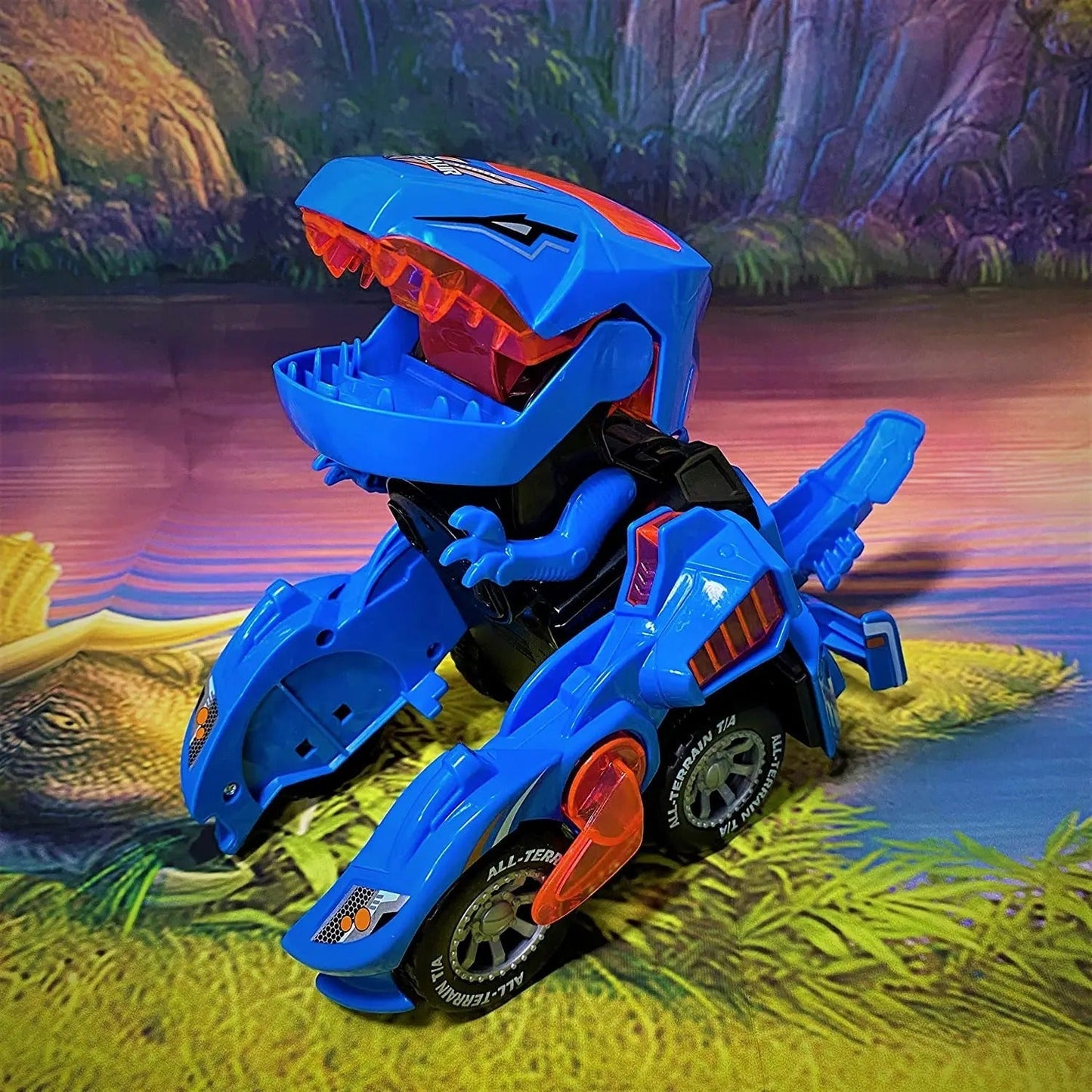 Voiture Dinosaure Lumineux avec Télécommande