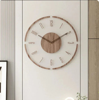Horloge Murale Design Élégant en Bois - Cadran Simple et Silencieux