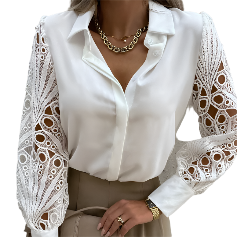 Blouse Femme Délicate Dentelle Boutons
