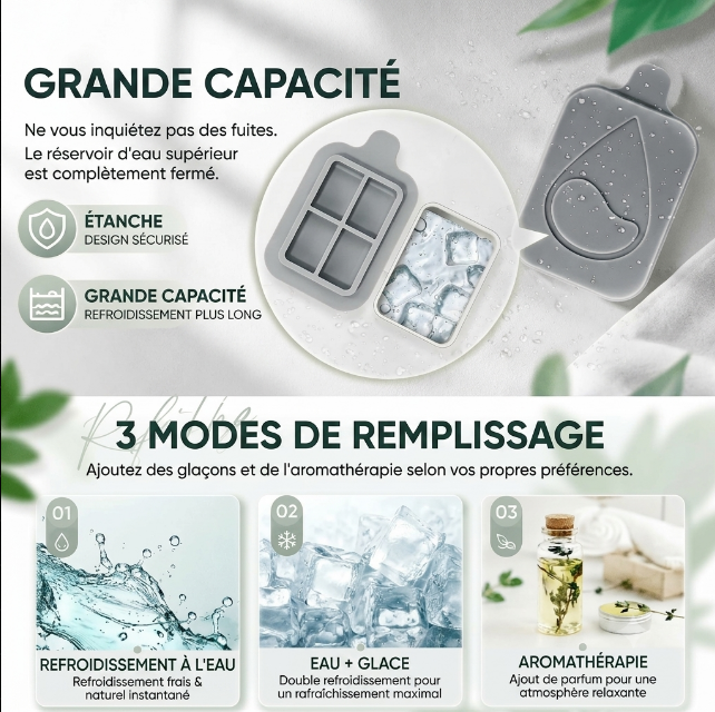 Ventilateur Brumisateur Portable USB-C Réservoir Intégré Multiple