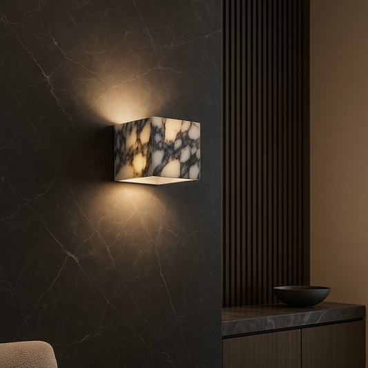 Lampe Murale Cube Marbre Élégant Déco Moderne - Foivo