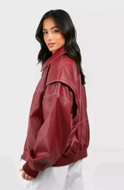 Veste Cuir Végétal Oversize
