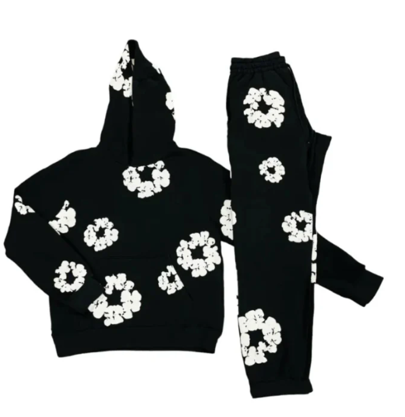 Ensemble Sweat Décontracté Fleuré Unisexe