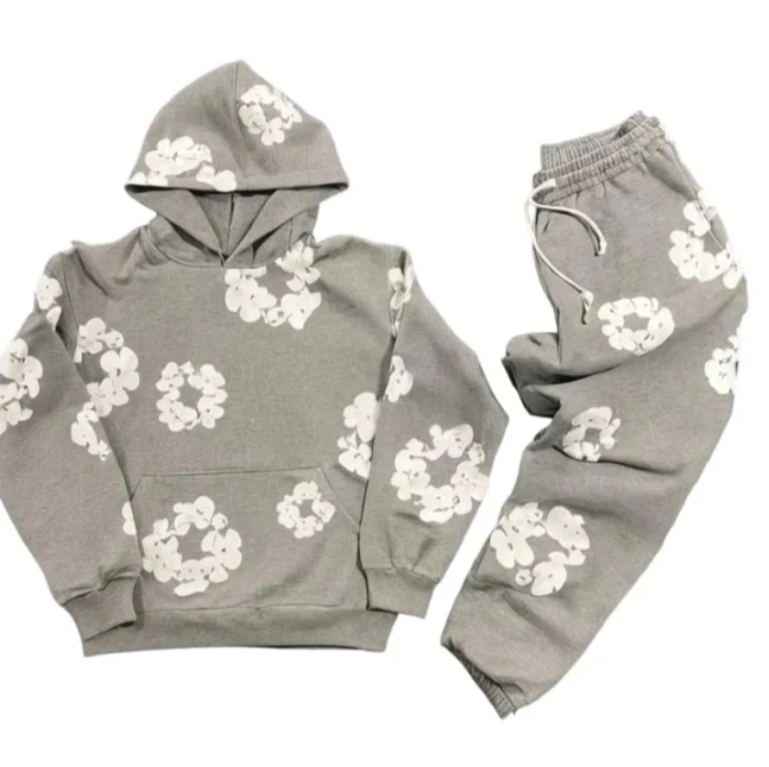 Ensemble Sweat Décontracté Fleuré Unisexe