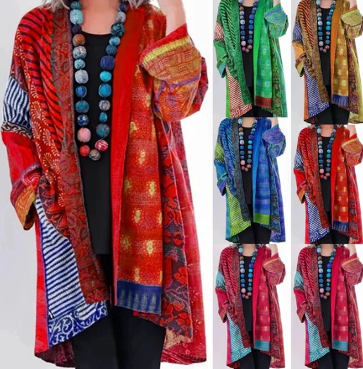 Veste longue brodée hippie chic - BlxckFR
