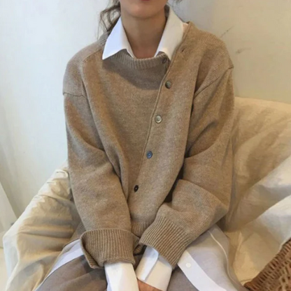 Veste cardigan chic décalée à fermeture éclair - BlxckFR