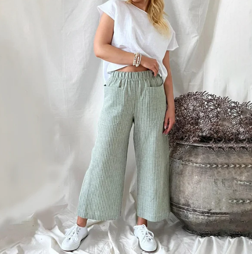 Pantalon décontracté à rayures tendance Danife