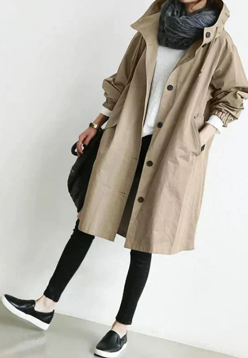 Veste longue élégante et féminine hiver