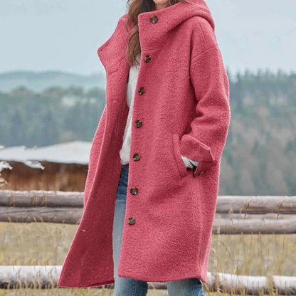 Cardigan femme long douillet à capuche