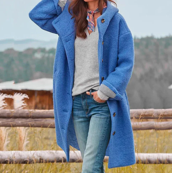 Cardigan femme long douillet à capuche