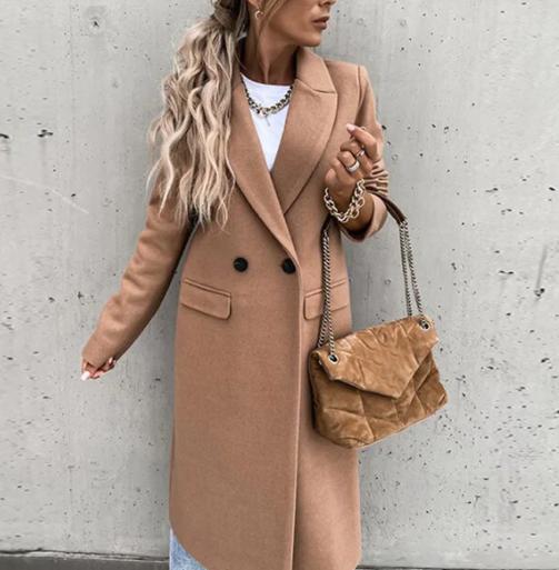 Manteau en laine doux élégant femme