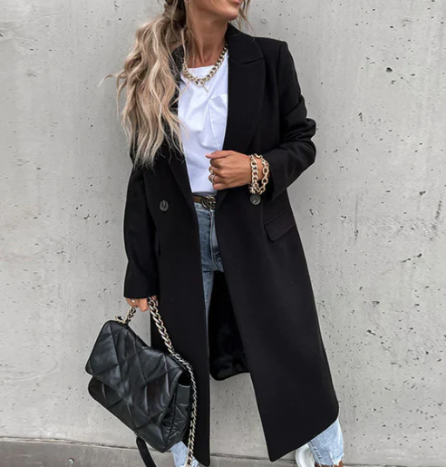 Manteau en laine doux élégant femme