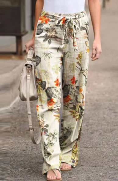 Pantalon décontracté fleuri tendance - BlxckFR