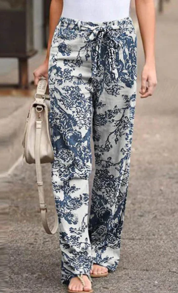 Pantalon décontracté fleuri tendance