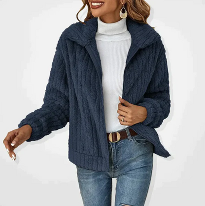 Veste polaire douce en faux fourrure marron