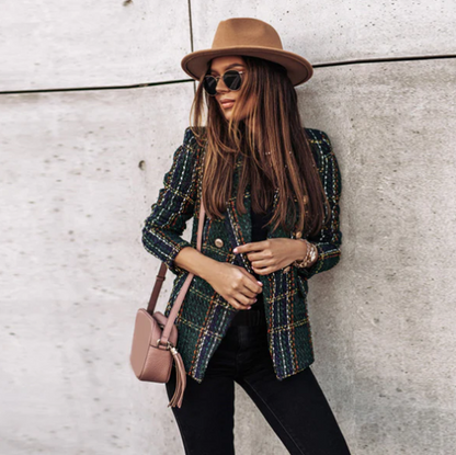 Veste en carreaux Élégante Féminine