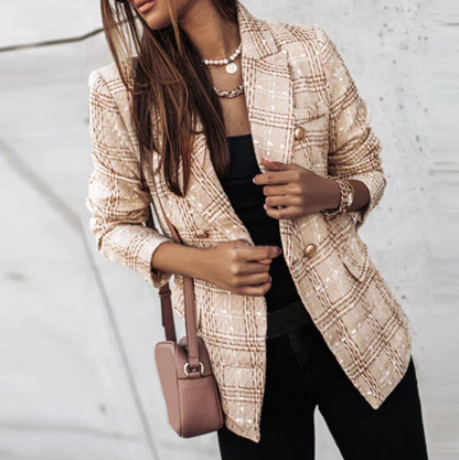 Veste en carreaux Élégante Féminine
