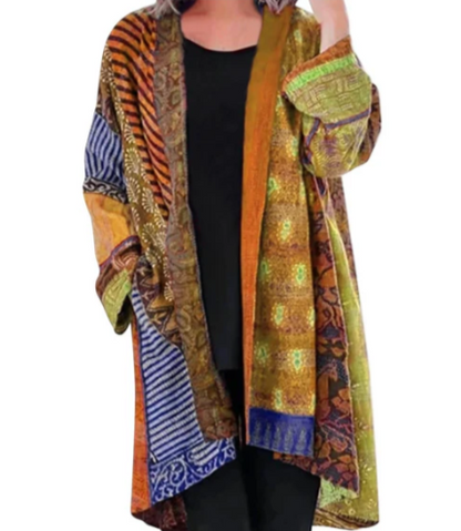 Veste longue brodée hippie chic