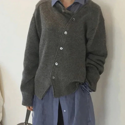 Veste cardigan chic décalée à fermeture éclair