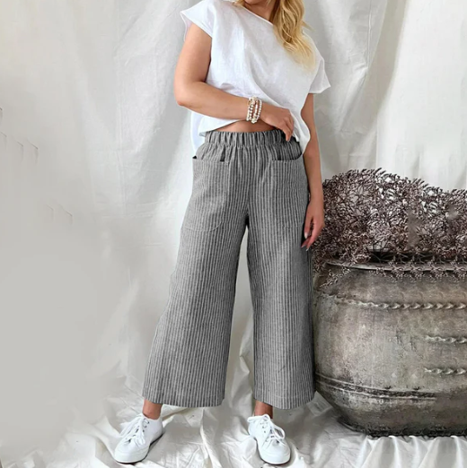 Pantalon décontracté à rayures tendance Danife - BlxckFR