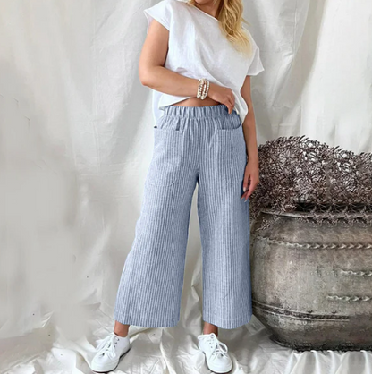 Pantalon décontracté à rayures tendance Danife