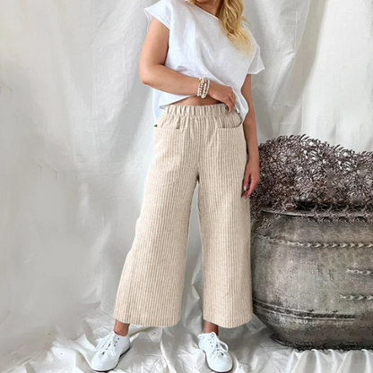Pantalon décontracté à rayures tendance Danife