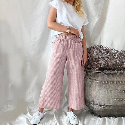 Pantalon décontracté à rayures tendance Danife