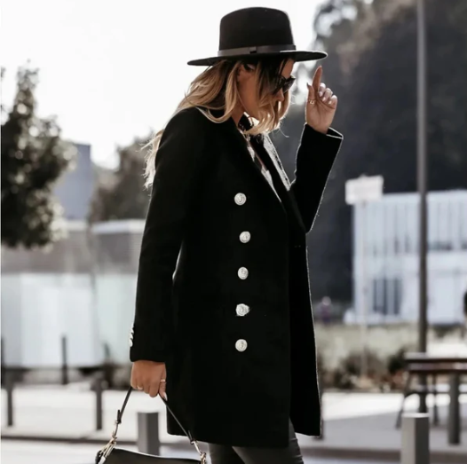 Manteau boutonné Élégant Féminin