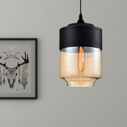 Lampe Industrielle Élégante en Métal et Verre