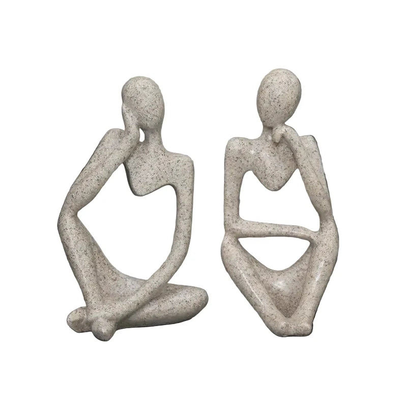 Sculpture Décorative Abstraite en Résine Style Penseur - Foivo