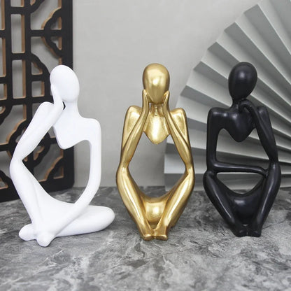 Sculpture Abstraite de Penseur en Résine pour Décoration 1