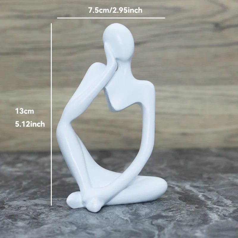 Sculpture Abstraite de Penseur en Résine pour Décoration 10