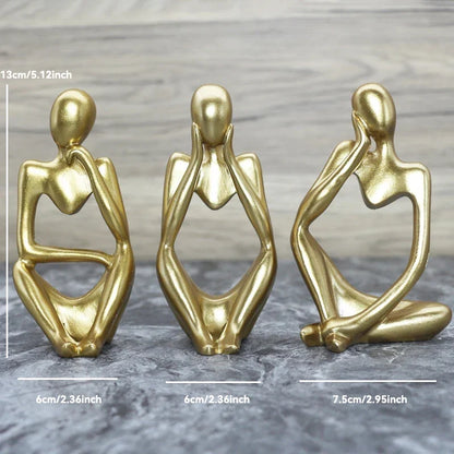 Sculpture Abstraite de Penseur en Résine pour Décoration 12
