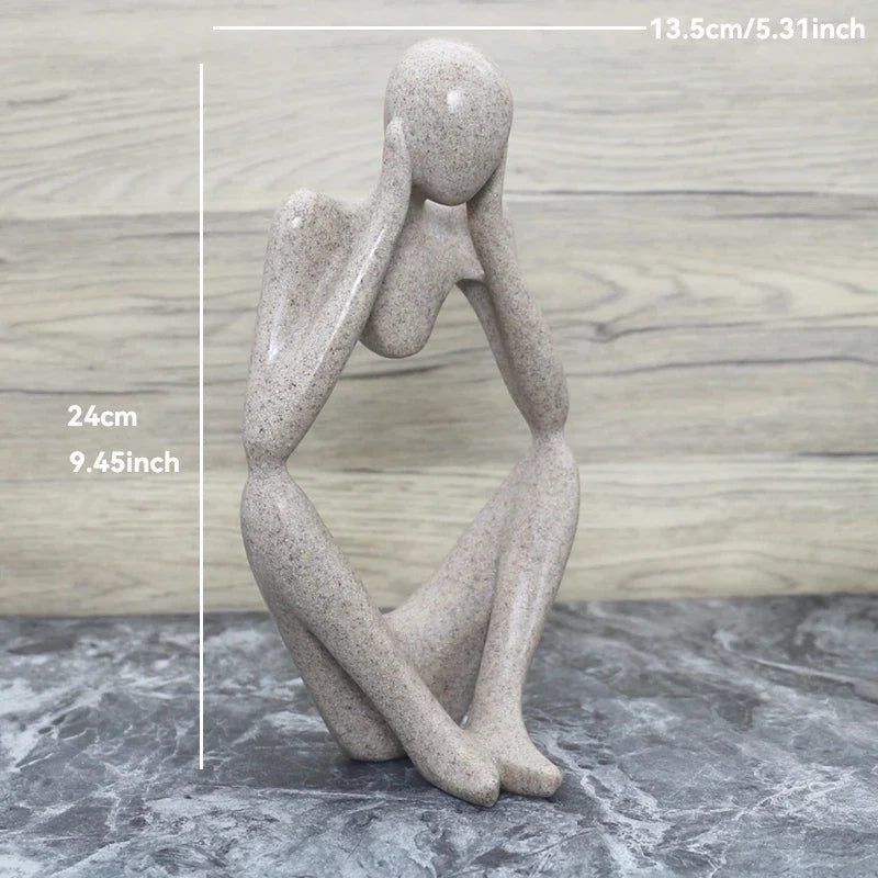 Sculpture Abstraite de Penseur en Résine pour Décoration 14