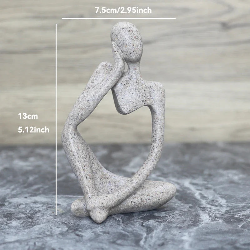 Sculpture Abstraite de Penseur en Résine pour Décoration 16