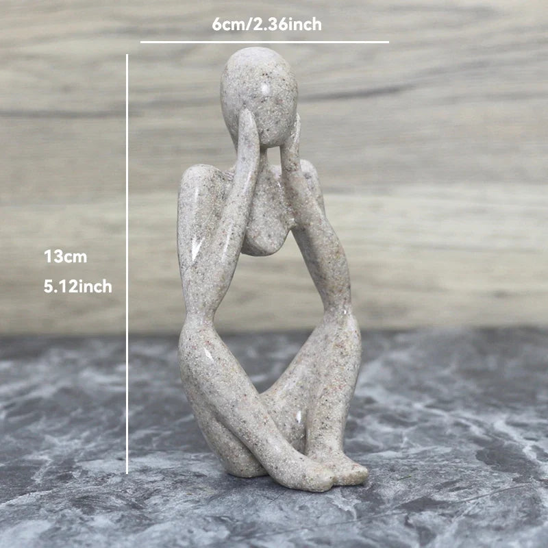 Sculpture Abstraite de Penseur en Résine pour Décoration 19