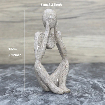 Sculpture Abstraite de Penseur en Résine pour Décoration 19
