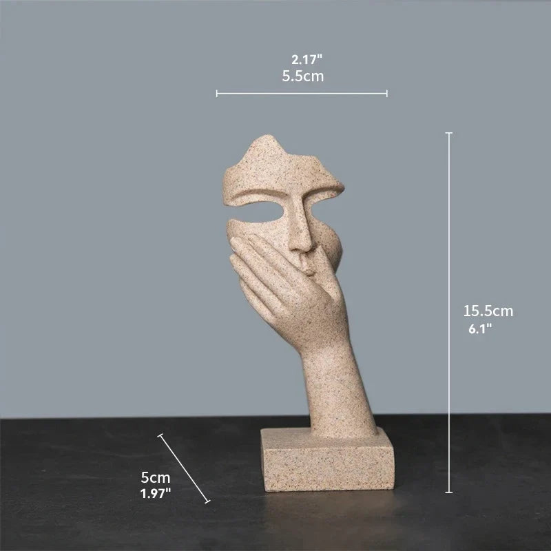 Sculpture Abstraite de Penseur en Résine pour Décoration 22
