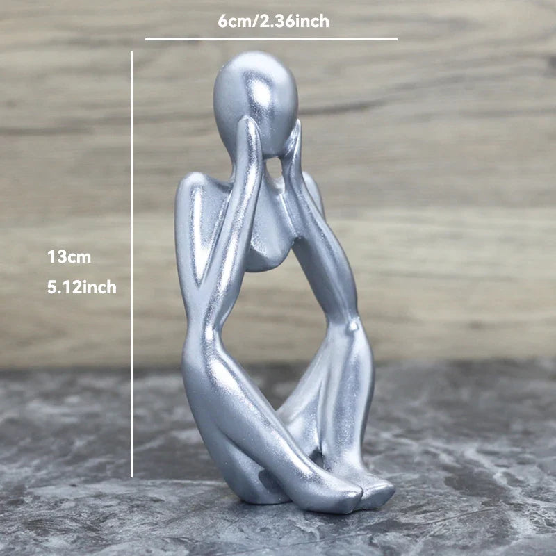 Sculpture Abstraite de Penseur en Résine pour Décoration 23
