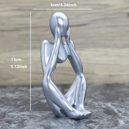 Sculpture Abstraite de Penseur en Résine pour Décoration 23