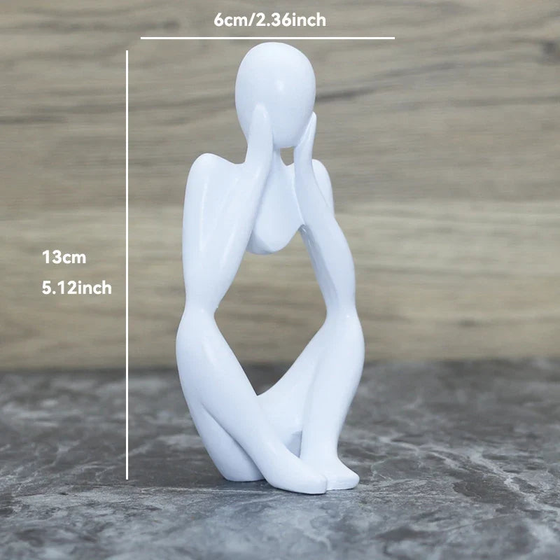 Sculpture Abstraite de Penseur en Résine pour Décoration 30